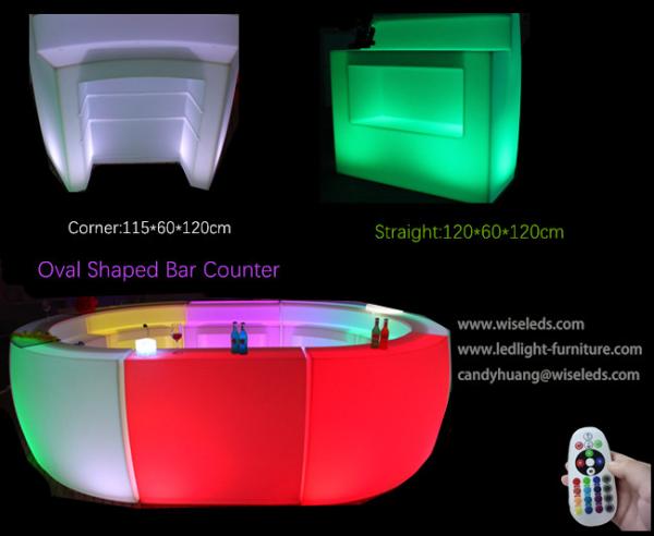Multi Shaped LED Bar Counter , Indoor / Outdoor Illuminated Bar Counter