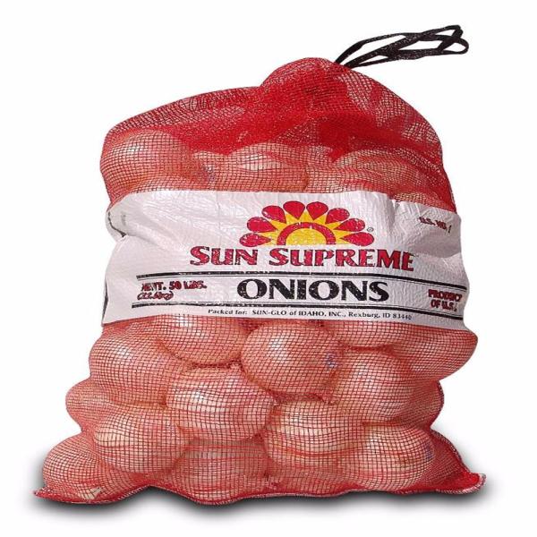 Bolsa de malla de leña y producción de 25 kg/50 kg de PP/PE Bolsa tubular de red Leno con cuerda de tracción