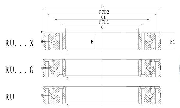 THK RU28 bearing RU85X (G)UUCC0P4 ru cross cylindrical roller bearing 55x120x15mm
