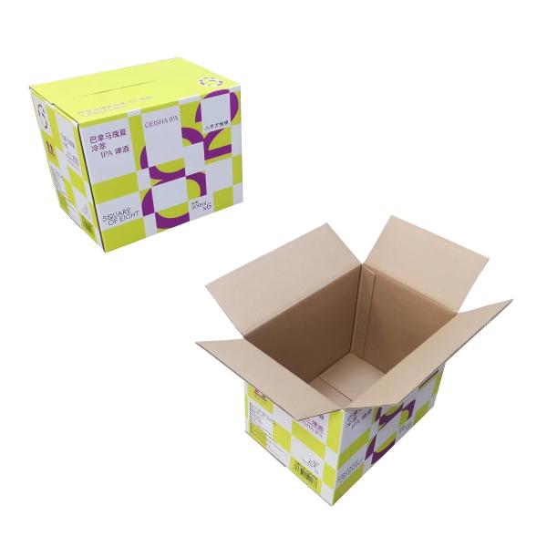 Large Corrugated Moving Boxes , Collapsible Reusable Shipping Boxes For Beer Beverages