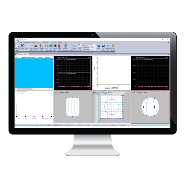 Desktop SWAE Software Acoustic Emission Detector with 5V 28V Phantom Power and Multi-Channel Waveform Display