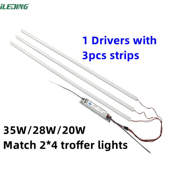 120-277V / 120-347V LED Troffer Retrofit 3CCT 3Power Selectable Magnetic Linear retrofit Kit