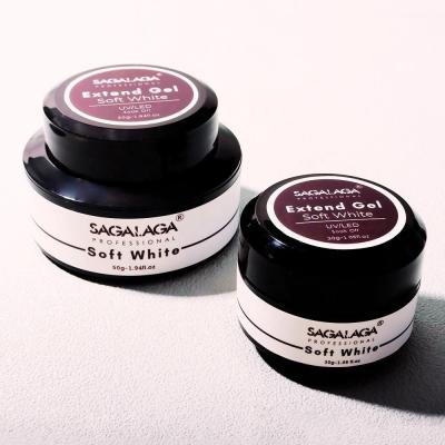 Cream Milky White Hard No Burn Uv Gel Polish Builder Nail Extensions Cover Gel Builder Hard in Jar