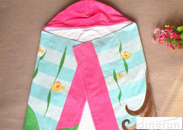 60*120cm Lightweight Hooded Poncho Towels For Children Easy Dry