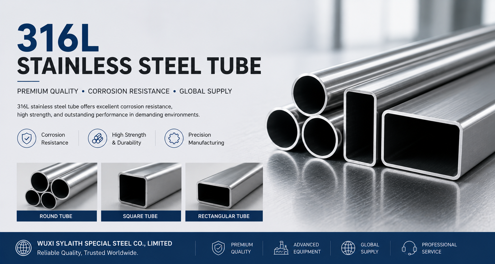 316L Stainless Steel Round Pipe With Smooth Surface Finish And Custom Dimensions