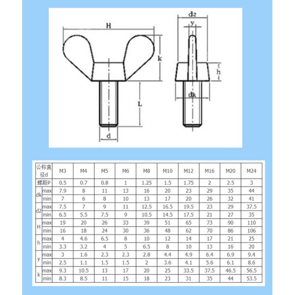 Din316 Wing Bolt Carbon Steel Wing Bolt Stainless Steel Eyebolt with Wing Nut butterfly Bolt Galvanized