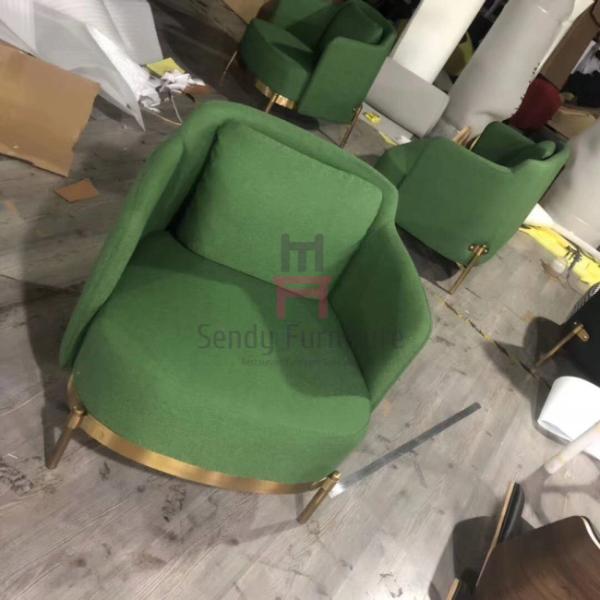 Modern Fabric Upholstered Single Seat Sofa Chair With Stainless Steel Legs
