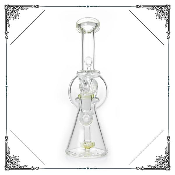 8.2 Inches Height Glass Recycler Mixed Color With Night - Luminous Ball