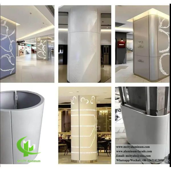 Customized Size Powder Coated Perforated Aluminum Column Cladding for Modern Facades