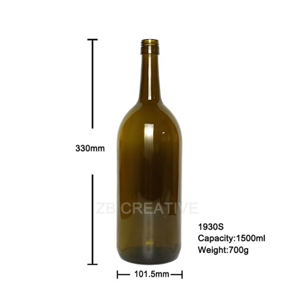Magnum Bordeaux New Empty Wine Bottles For Sale Screw Top 1500ml  700g 1930S