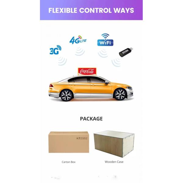 Double Side P6mm Taxi Roof LED Display 192x192mm Waterproof