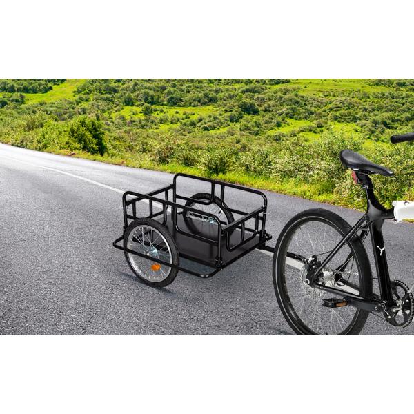 Foldable Bike Cargo Trailer with Bike Hitch, Bicycle Wagon Trailer with 16