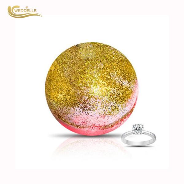 Essential Oil Jewelry Bath Bombs , Round Bath Bombs With Surprise Inside FDA Approved