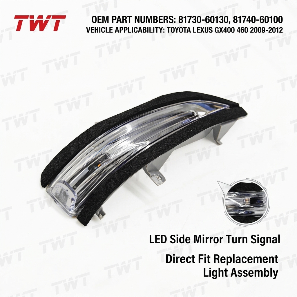 Twt 81730-60130 81740-60100 Mirror Turn Signal Lamp 8173060130 8174060100 For Toyota Lexus Gx400 460 2009-2012
