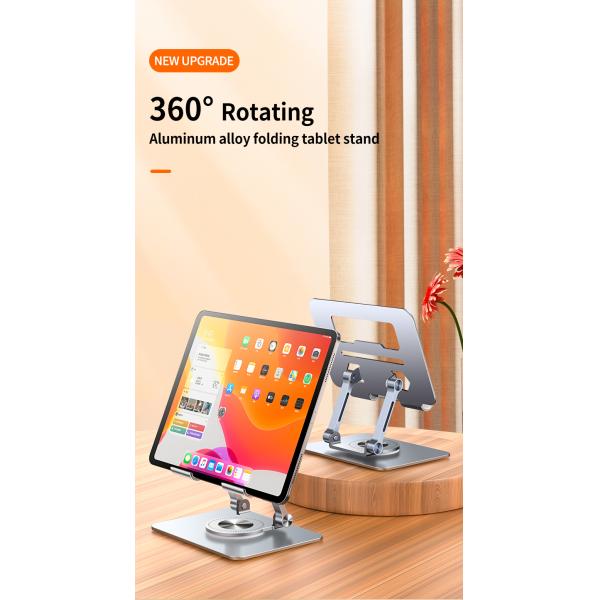 Folding Tablet Mobile Phone Stand Phone Holder Metal Alloy Device size supported 1 13 inch Adjustable height Easy to Carry