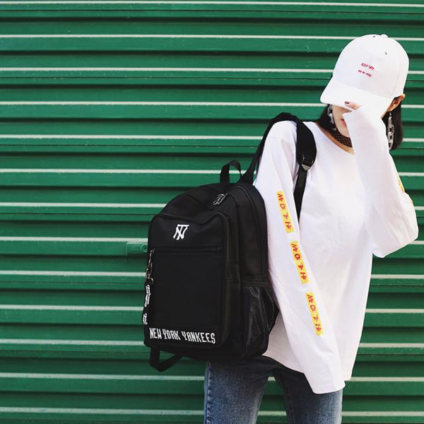 Korean version of cool letters backpack students fashion large capacity schoolbag waterproof casual backpack girl