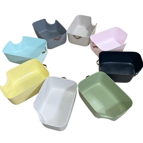 Nonstick Bottom Large Open Litter Box Black Yellow High Sided Open Litter Box