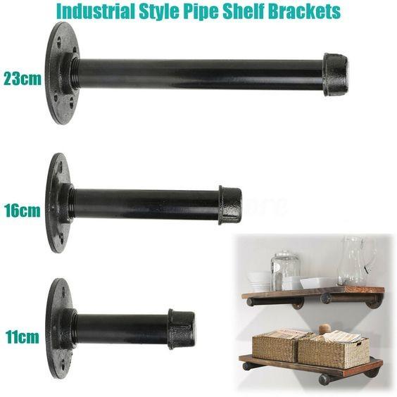 Salão Prateleira Brackets Suporta KUNSE Industrial Retro Ferro Tubo de Parede Gancho