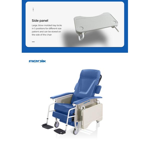 Cama mecánica del donante de sangre, silla manual del donante de sangre con la sección plegable de la pierna