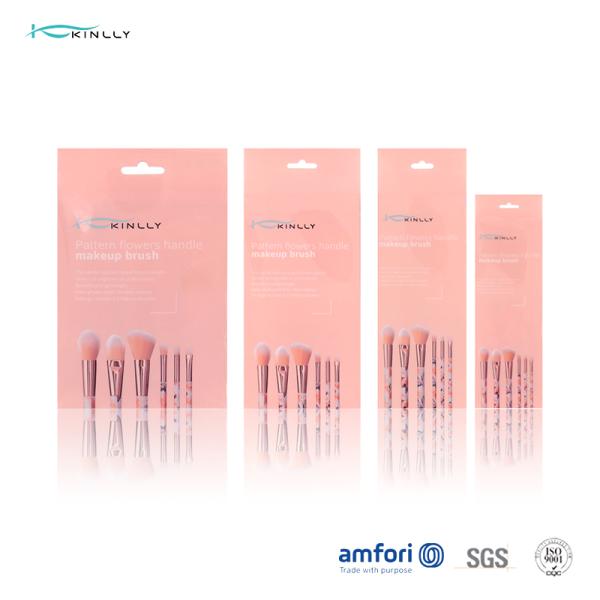 Sistema de cepillo de aluminio del maquillaje del viaje de la virola del pelo sintético de 6 PCS