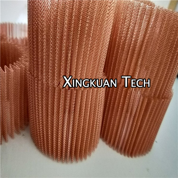 Copper Folding Heat Dissipation Mesh Or Shielding Mesh Copper Pleated Screen