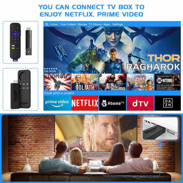Electric Focus LED+LCD HDMI T300 Projector Multifunctional Portable With 4 LCD