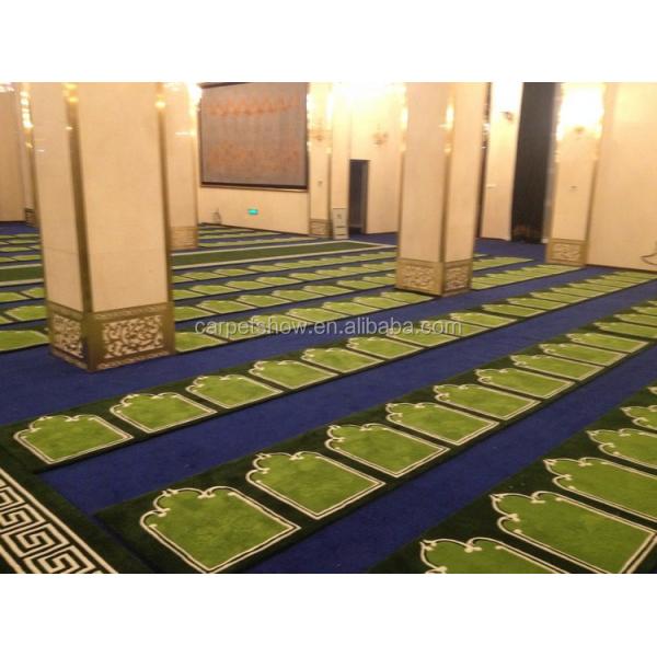 Mosque Prayer Carpet 100% Acrylic Hand Tufted Solution Dyed Islamic Floor Covering