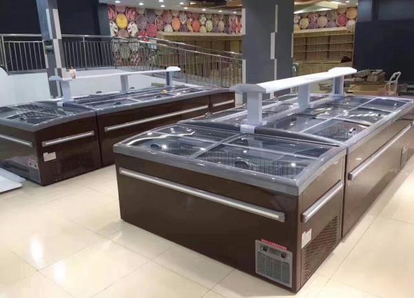 Congelador da ilha do supermercado de R404a, congelador comercial 220V/50Hz da caixa da exposição