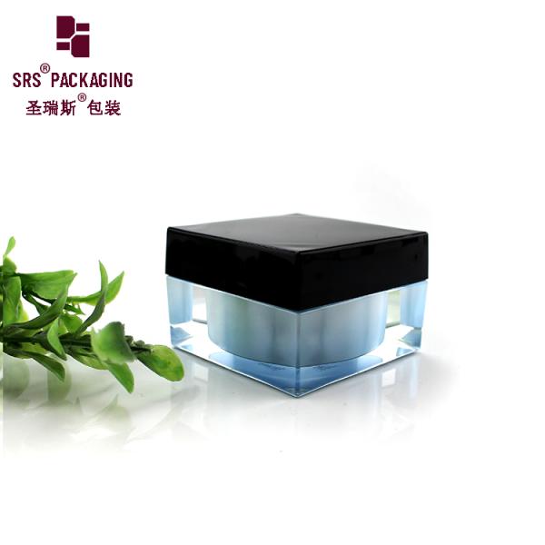 J053 15g 30g 50g square custom blue acrylic plastic cream empty jar