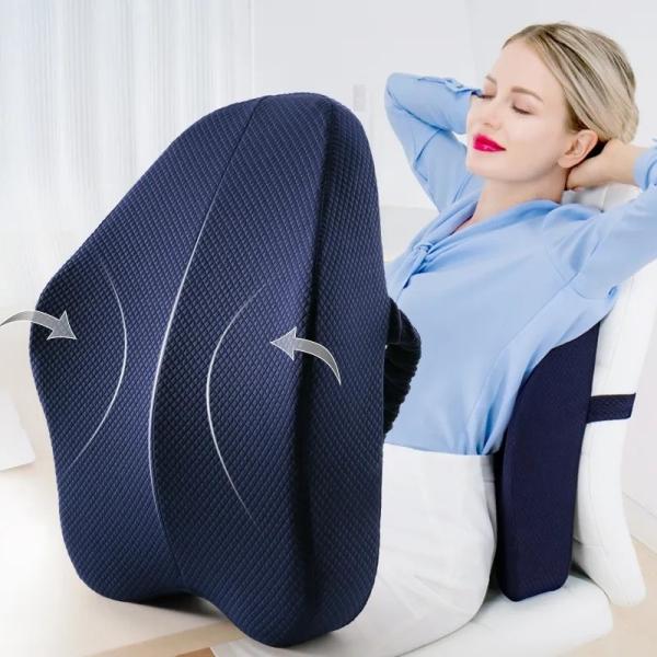 Memory Foam Seat Cushion Orthopedic Pillow Back Pillow Car Seat Hip Massage Pad