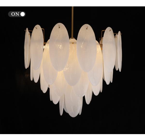 Modern chandeliers for living room glass round art décor leaf chandelier(WH-MI-320)