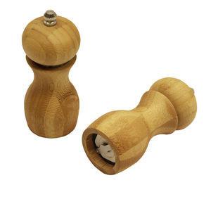Bamboo pepper mill and salt shaker set