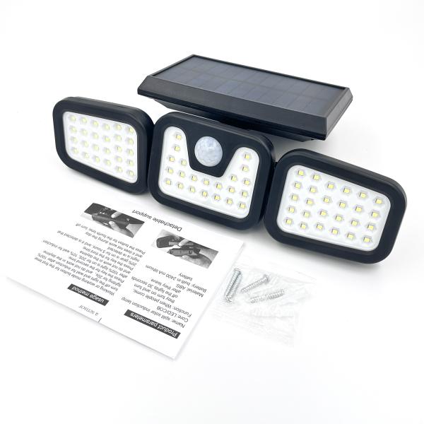 3 Head LED Solar Energy Garden Light Outdoor Waterproof Wall Light Solar Induction Lamp