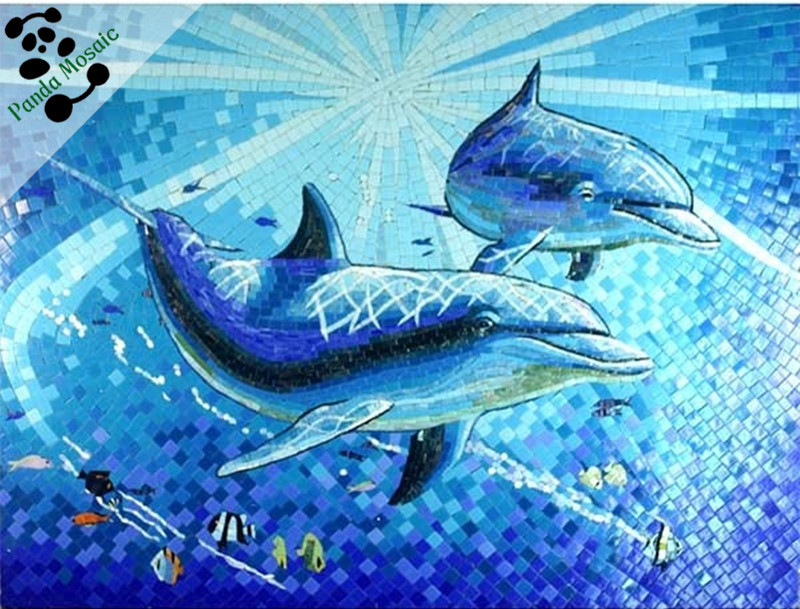 Bird Handmade Animal Design Wall Tile Chinese Mosaic Picture Glass Mosaic Wall Art Murals