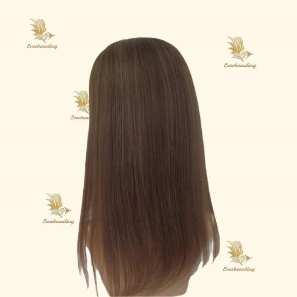 Human Hair Virgin Cuticle Aligned Silk Mono Base Mongolian Hair Topper for Women