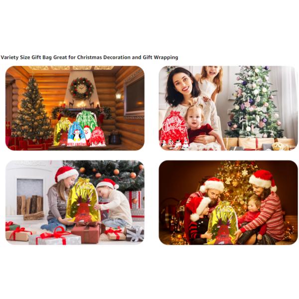 Christmas gift bag pe drawstring bag candy gift biscuit cookie happy atmosphere packaging bag