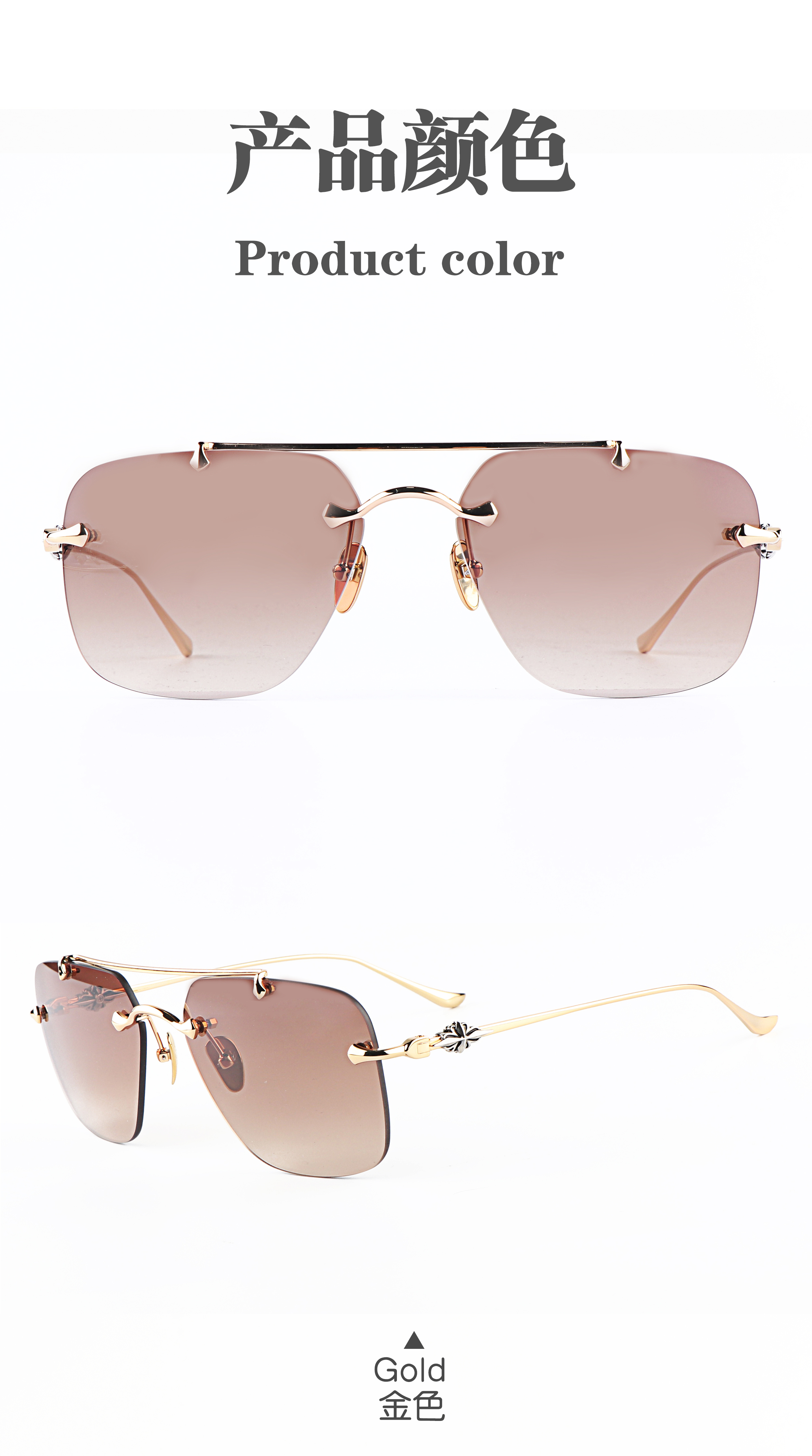 2025 Trending Beach Work Rimless Sun Shade Glasses High Quality Freedom Unisex Titan pilot Luxury Brand Style Design Sunglasses