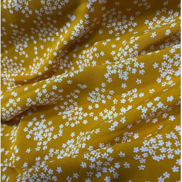 Printed Cotton Slub Garment Fabric 103gsm 240T Floral Dress Material 124×76