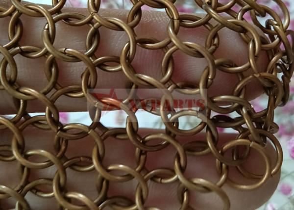 Fire Prevention Stainless Steel Ring Mesh Drapery Used As Decorative Metal Curtain