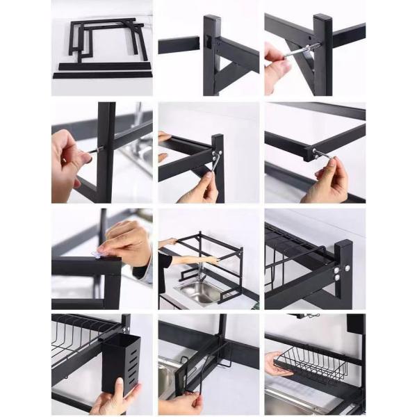 Rustproof Dishes Rack Over Sink , OEM Sink Drying Rack For Storing Kitchenware