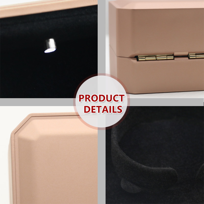 Plastic LED Light Jewelry Box With Velvet Lining Led Earring Box For Storage