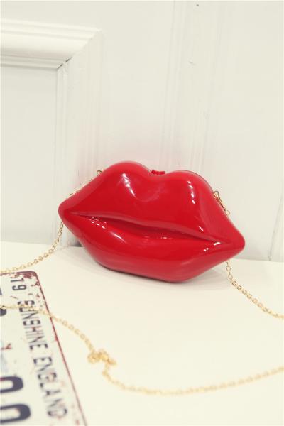 2016 new lady lips lip-shaped acrylic evening bags Shoulder Messenger mini