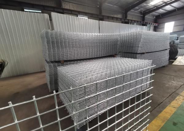 Zinc Coated 6 Gauge Wire Mesh Panel , 10cmx10cm Welded Mesh Gabion