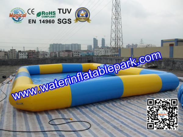 Square Inflatable Water Pool / Strong PVC Tarpaulin Inflatable Pool For Kids