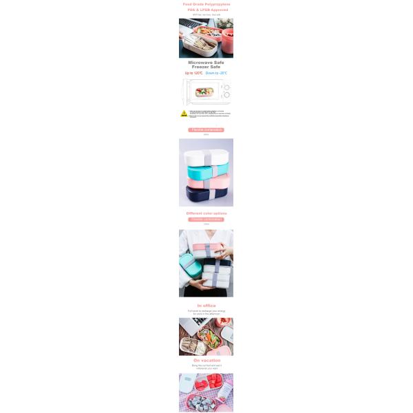 OEM Takeaway Microwavable Blue Food Container BPA Free Plastic Children Cool Lunch Box