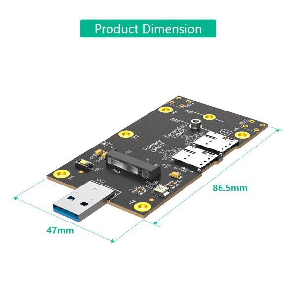 NGFF(M.2)  to USB 3.0 Adapter with Dual  NANO SIM Card Slot for 3G/4G/5G Module