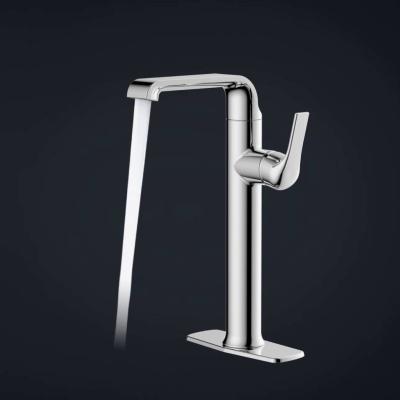 Simple Single Hole Single Handle Water Mixer Tap For Wash Basin Chrome Brass Material