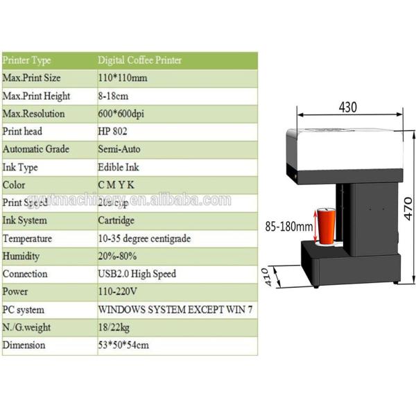 2023 Многофункциональный принтер кофе-кексов для американской коммерческой пищевой продукции 3D 18 кг