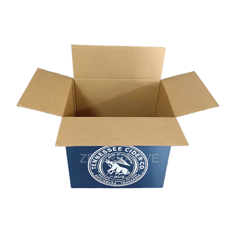 200g Kraft B-Flute Corrugated Carton Box Water-Based Printing Glass Bottle Shipping