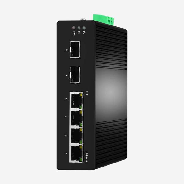 4 interruptor esperto fácil IEEE 802.3af IEEE 802.3at do gigabit industrial de SFP das portas ethernet 2